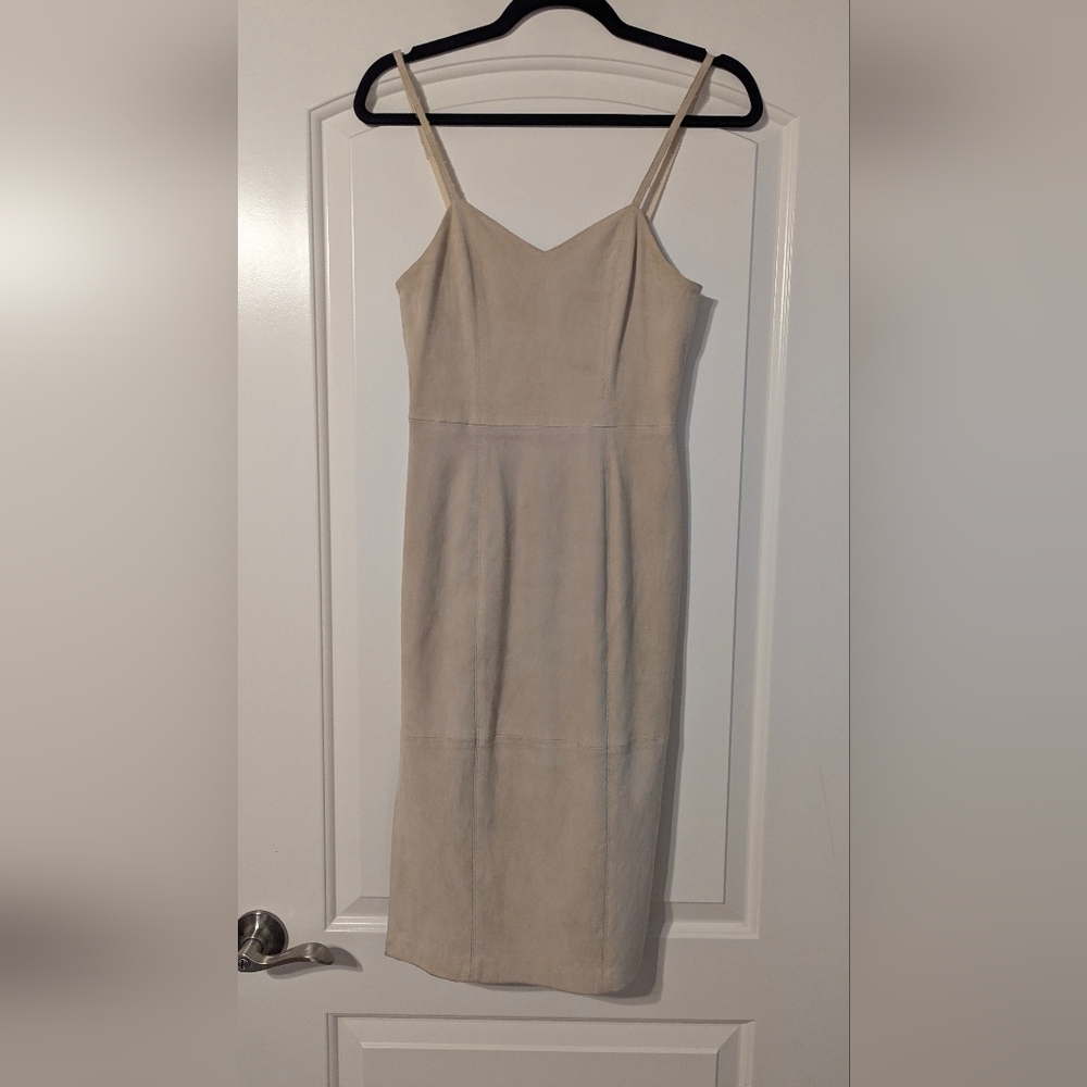 Alice + Olivia Cream Suede Dress